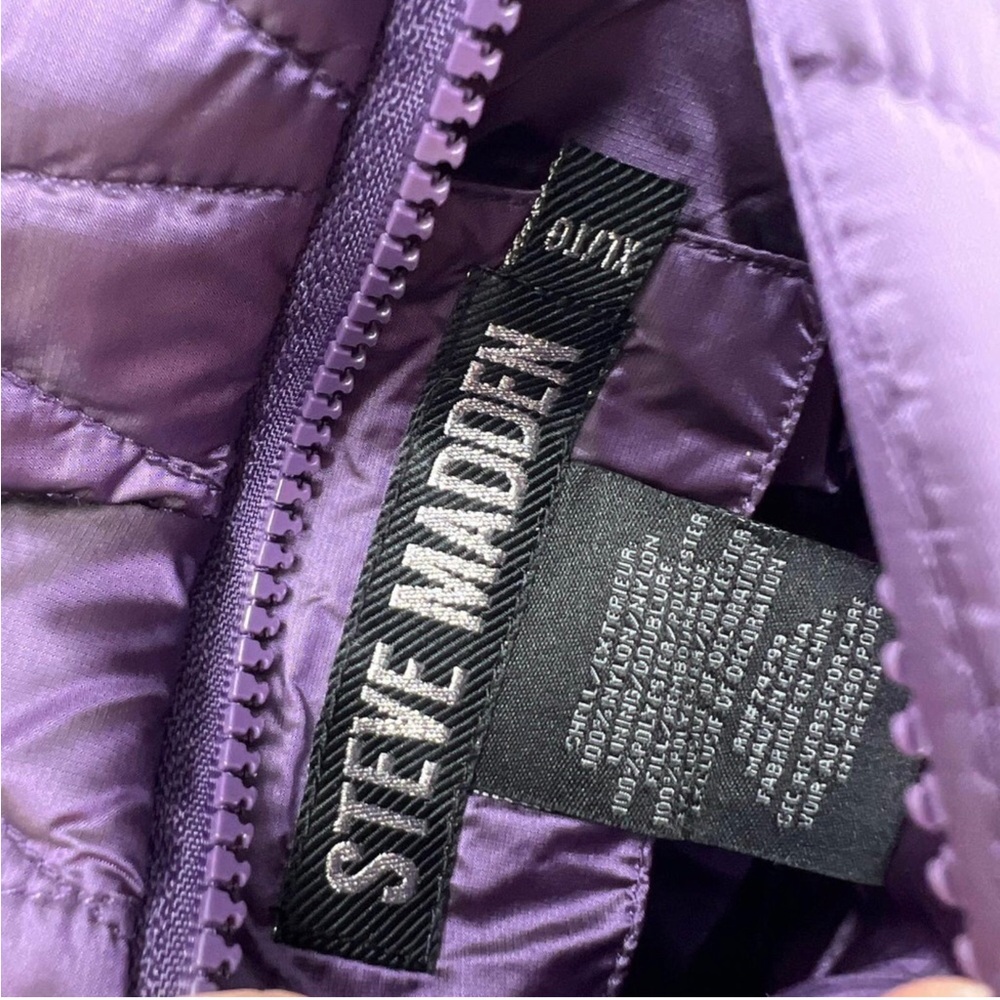 Steve Madden Quilted Purple Sherpa-Lined Vest - Picture 10 of 10